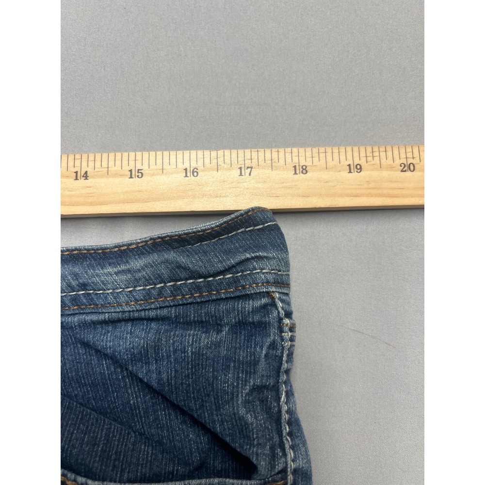 H2J by Hydraulic Denim Shorts Dark Wash Thick Stitch Y2K Low Rise Size 15/16 - Picture 5 of 7